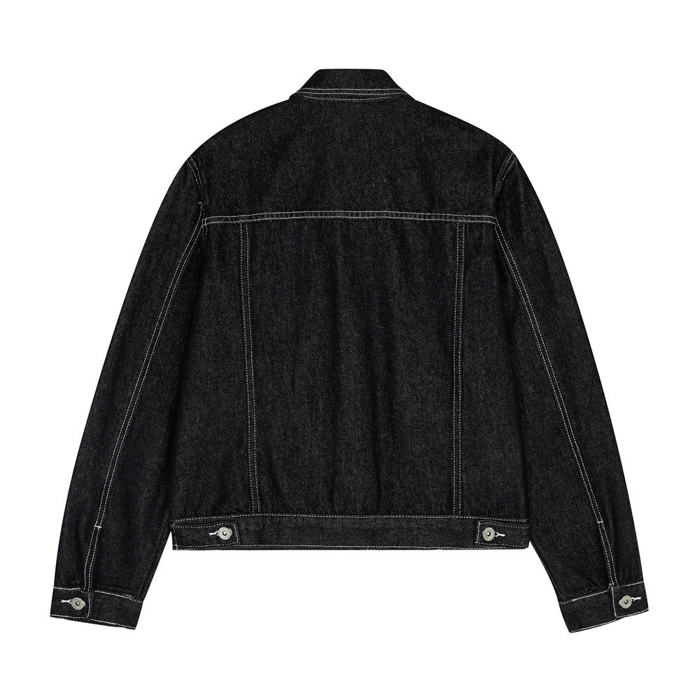 Urban Street Style Men's Jacket, Turn-Down Collar, Multi-Pocket Workwear Jacket, Loose Fit, Trendy Brand, Men's Outerwear