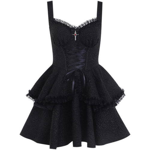 Pure black suspender pure desire dress