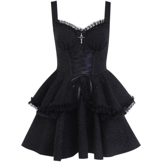 Pure black suspender pure desire dress