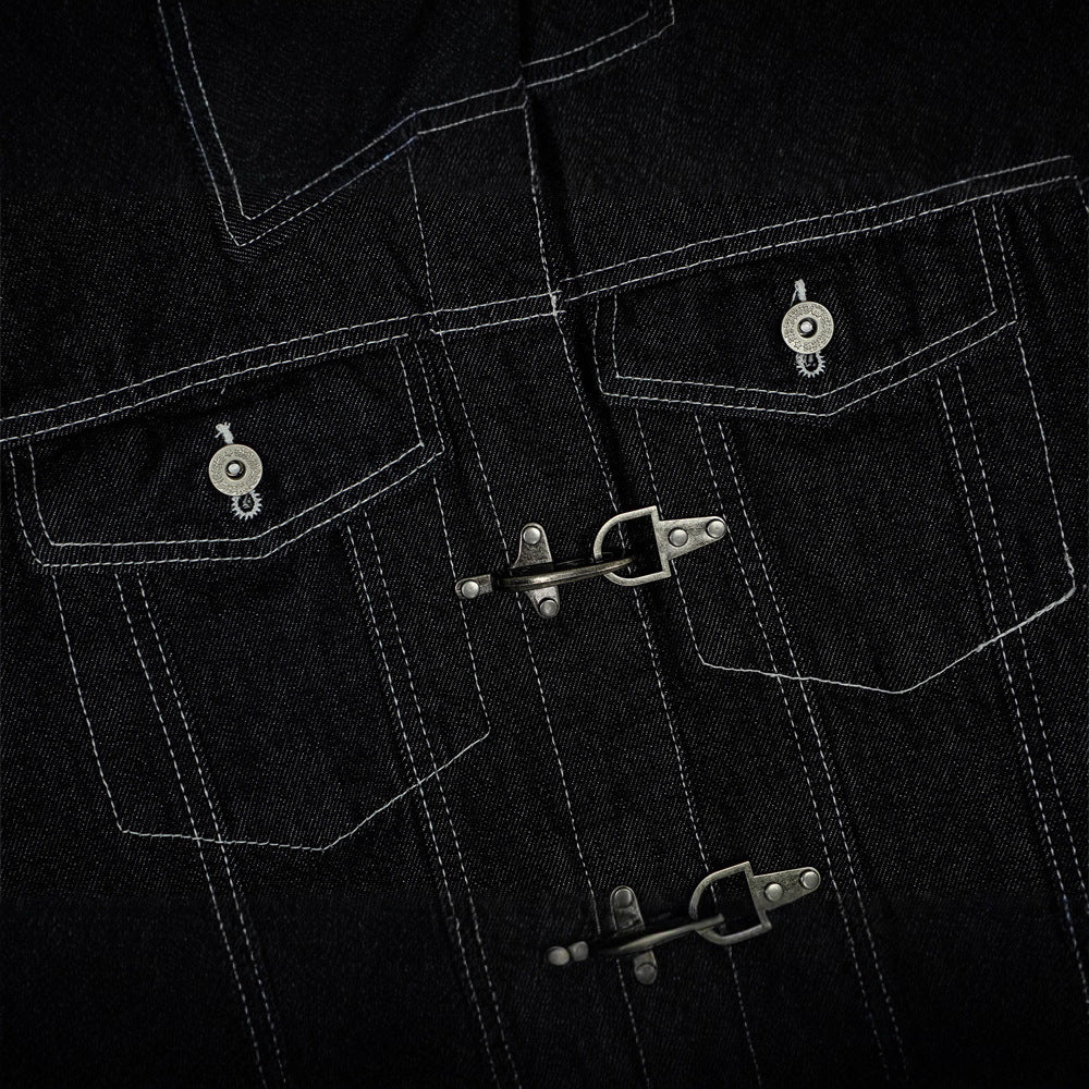 Urban Street Style Men's Jacket, Turn-Down Collar, Multi-Pocket Workwear Jacket, Loose Fit, Trendy Brand, Men's Outerwear