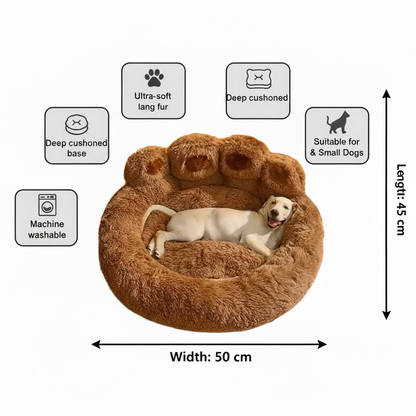 Bear Paw Plush Pet Bed - Product Spec