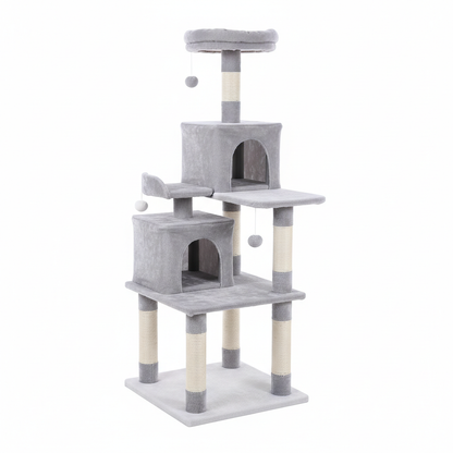 Cat Tree Tower - Grey & White
