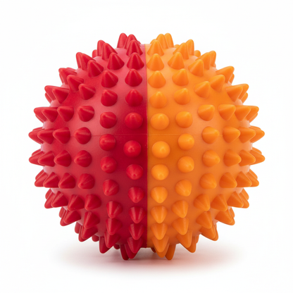 Dog Spiky Ball - Red & Orange