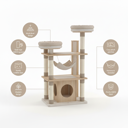 Multi-Level Cat Tree Tower - Product Spec
